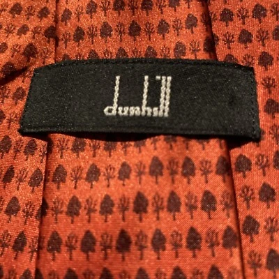 Dunhill Marrón Geométrico Sobre Tierra Naranja "Hecho en Italia" 56" x 3.75" Usado Foto 1 de 4