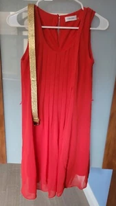 Calvin Klein Dress, Size 6 Petite, Medium Length, Red, Condition New, No Tags - Picture 1 of 4