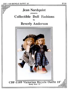 Jean Nordquist Victorian Bicycle Outfit Pattern by Beverly Anderson 18" Doll - Picture 1 of 1