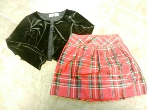 Girls 2 piece plaid silk skirt and velvet jacket from Talbots Kids size 7/8 - Picture 1 of 5