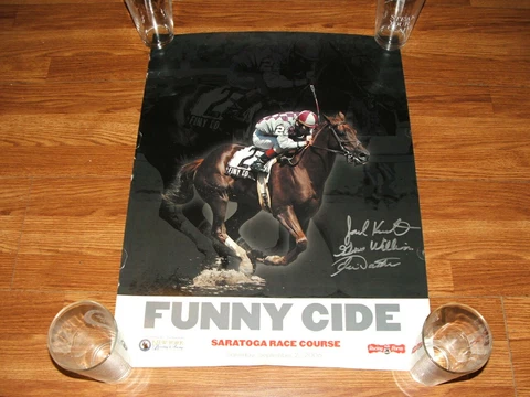 RARE 2006 FUNNY CIDE POSTER  WOODWARD STAKES SIGNED BY OWNERS SACKAOGA STABLES Cover