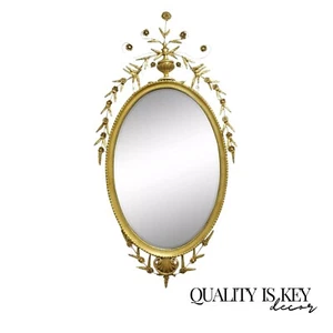 Friedman Brothers Large Oval Adams Style Gold Gilt Wood Wall Mirror - Picture 1 of 9