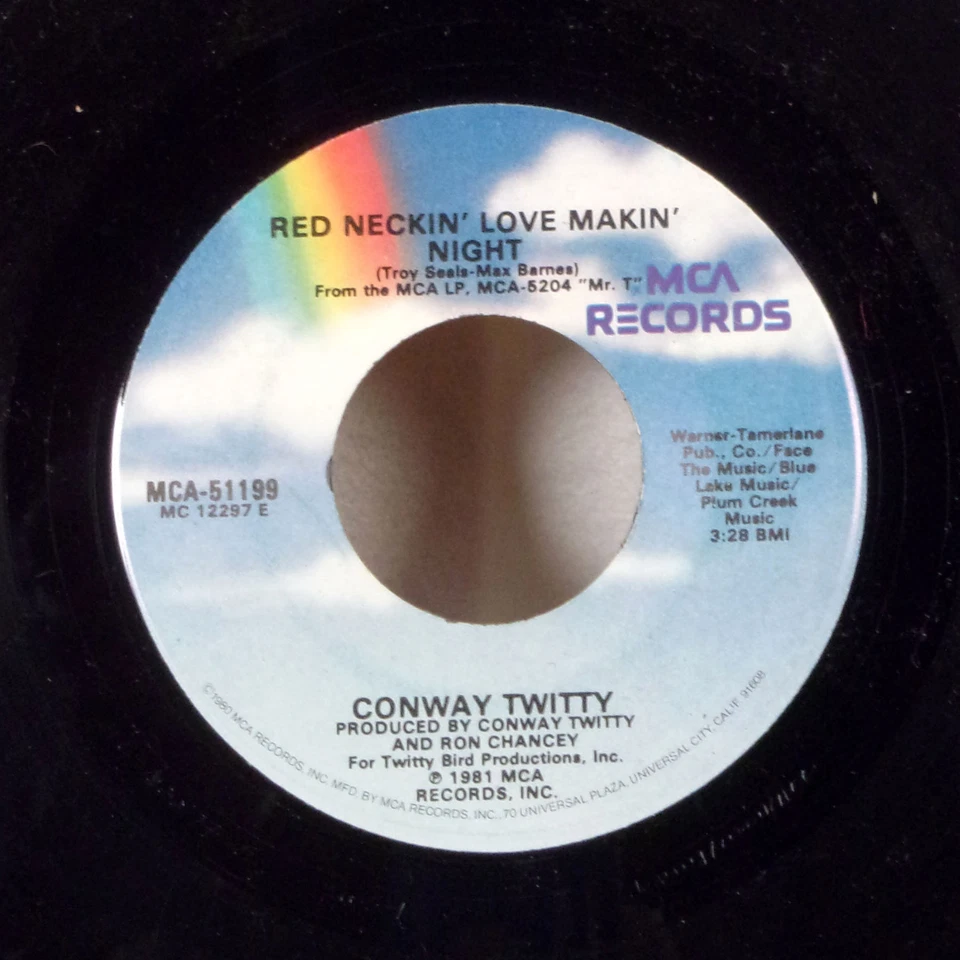 Conway Twitty Hearts / Red Neckin' Love Makin' Night 7" 45 MCA country VG+ - Image 1 of 1