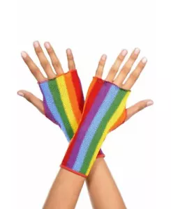 Nuevos Mini Guantes Rainbow Fishnet con Dedos Abiertos Piernas Musicales 443 - Imagen 1 de 2