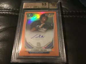 2014 Bowman chrome franmil reyes orange refractor auto rookie /25 bgs 9.5  - Picture 1 of 2