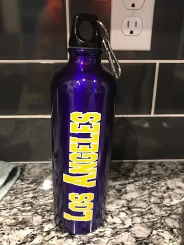 Los Angeles Lakers Aluminum Water Bottle/2 sided coozie/flag Cover
