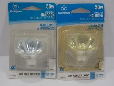 2 NEW Westinghouse Xenon Flood Bulbs 50 Watt 12V MR16 GU5.3 Base - Image 1 of 2