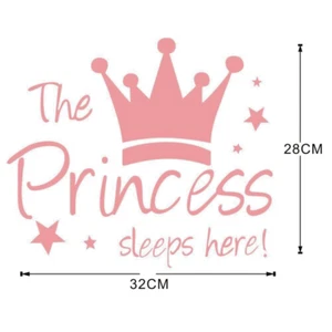 Princess Sleep Here Wall Sticker Self-adhesive Wall Decal Girl Bedroom Wall Deco - Picture 1 of 4