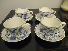 Set 4 Vintage Japan Blue Danube Blue Onion Porcelain Tea Cup Saucer C&S