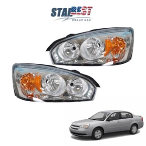 Conjunto de faros delanteros halógenos lentes transparentes para Chevy Malibu 2004-08 par diestro+derecho - Imagen 1 de 12