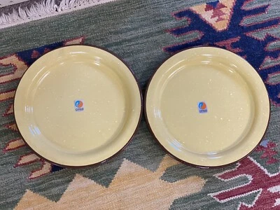 Lote De 2 Platos De Cena CiNSA Cavaleras Platón Motas Esmaltados México Amarillo Foto 1 de 4