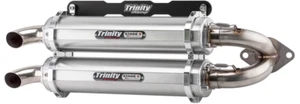 Trinity Brushed Stage 5 Dual Slip On Exhaust Pipe Polaris RZR RS1 - Bild 1 von 1