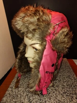 Pink Realtree Camo Winter Hat. One Size. Women's Hat w/Thinsulate. HotShot Brand - Image 1 of 4