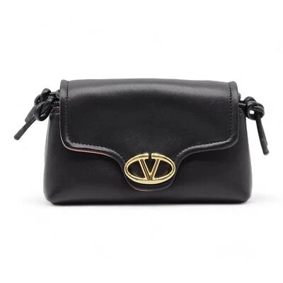 Valentino Mini VLOGO Runway East West Leather Shoulder Bag Black - New - Image 1 of 4