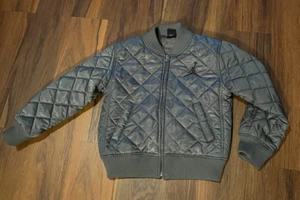 Michael Jordan Gray Quilted Bomber Jacket Zip Up Youth Small Ages 8-10 yrs - Picture 1 of 7