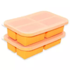 1cup Silicone Freezing Tray With Lid2 Packeasyrelease Silicone Freezer Trayfood  - Picture 1 of 6