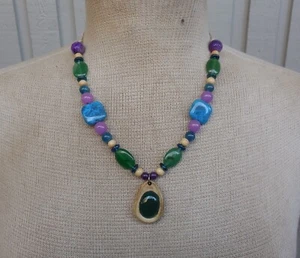 Green Onyx Amulet Carved Love Rune Cruelty Free Antler Gemstone Beads Natural - Picture 1 of 15