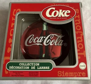 Coca-Cola Ornament Trim A Tree Collection Red Disk Santa Holographic Ornament - Picture 1 of 2