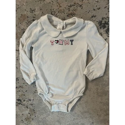 Tommy Hilfiger Peter Pan Cuello Body Manga Larga Blanco Infantil Niña 18 Meses Foto 1 de 2