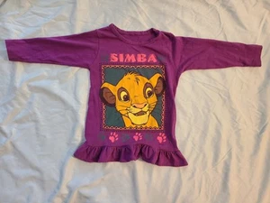 Vintage Disney Lion King Simba Long Sleeve Ruffle Shirt Top Girls Purple - Picture 1 of 9