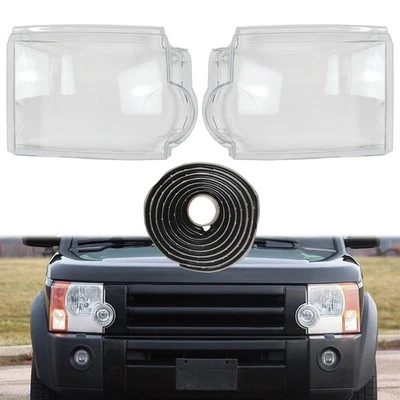 Headlight Lens Cover Clear + Seal Glue For Land Rover Discovery 3 LR3 2005-2009 - Image 1 of 4