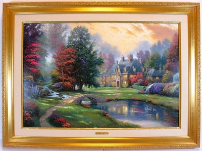 THOMAS KINKADE 大号帆布 SN 号 LAKESIDE MANOR 手工突出全真品证明 — 第 1/4 张图片