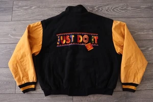 VINTAGE 90S NIKE URBAN JUNGLE SPIKE LEE JUST DO IT VARSITY WOOL JACKET SZ MEDIUM - Picture 1 of 10