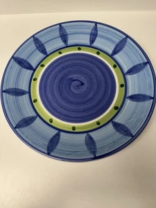 VTG Caleca Italian Pottery Platter Large 14" Round Multicolored Hand Painted - Picture 1 of 4