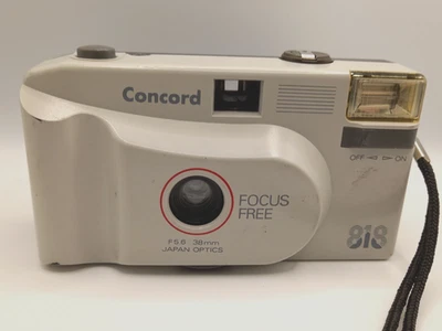 Concord 818 White 35mm Film Camera – Cleaned, Tested, Fully Working w/ Flash - Image 1 of 4