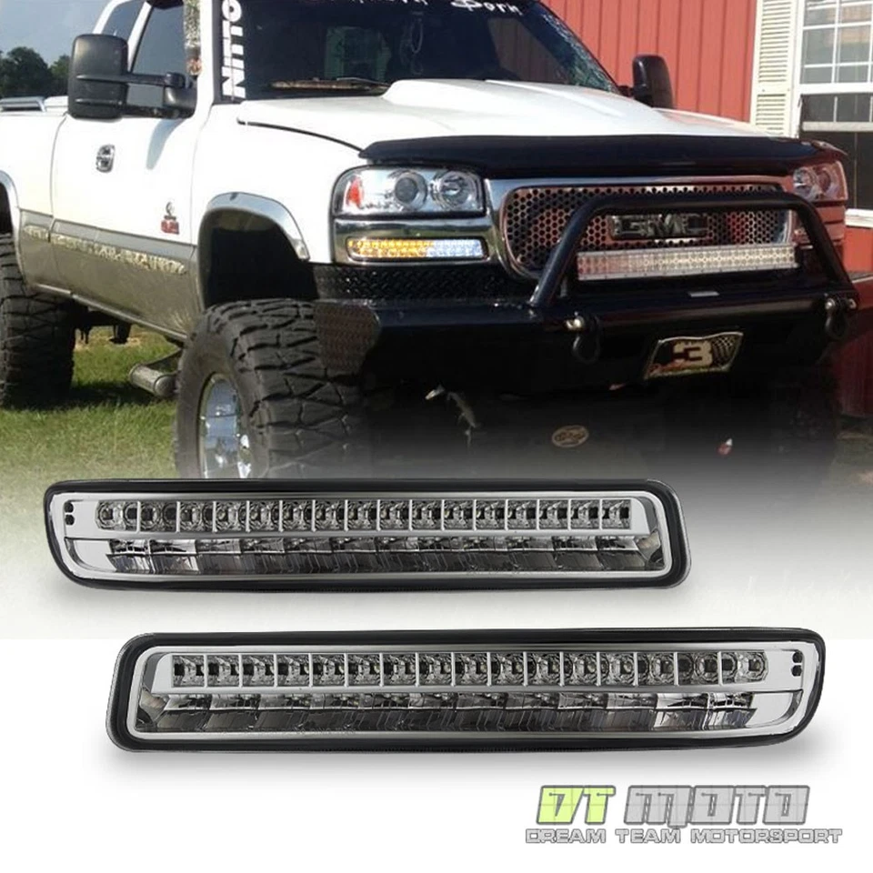 1999-2006 GMC Sierra 1500 Yukon LED Amber Signal White DRL Parking Bumper Lights - Image 1 of 1