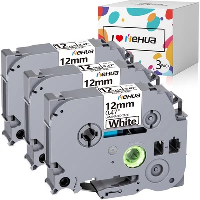 HEHUA Schriftband Kompatibel für Brother TZe-231 12mm P-Touch PT-1010 H100LB H107B