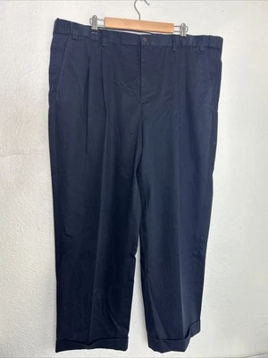 eddie bauer wrinkle free relaxed fit cotton pants Navy Blue mens 42x30 42 Tall - Image 1 of 4