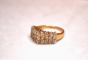 10 Karat Gelbgold Vintage Ring weißer Stein Cocktail Größe 7 2,68 Gramm - Bild 1 von 15