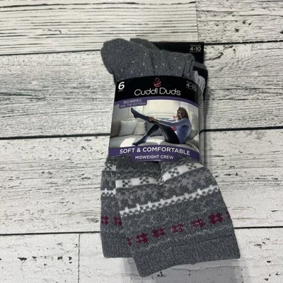 CUDDL DUDS CALCETINES SUAVES MUJER PESO MEDIO CALCETINES 6 PARES GRIS MARINO Talla 4-10 Foto 1 de 3