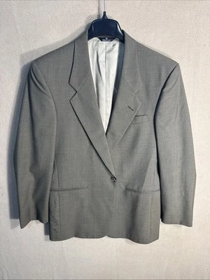 Perry Ellis Portfolio 40R Brown Heather Striped 1 One Button 100% Wool - Image 1 of 4