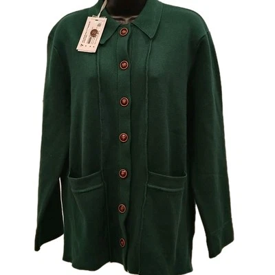 Grace Karin Cardigan/Shacket Womens Med Green Knit W/ Pockets Old Money Academia - Image 1 of 4