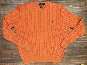 Polo Ralph Lauren Golf Mens Size Large Cashmere Sweater Cable Knit Crew Pullover - Picture 1 of 6