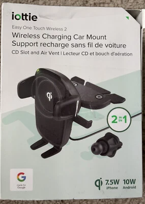 iOttie Easy One Touch Wireless 2 Air Vent/CD with 10W Qi Wireless Charging Mount - Image 1 of 4