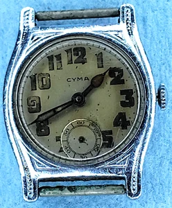 C1205 mens Vintage Cyma Tacy Art Deco Military Field Manual Wind Watch Parts lot - Picture 1 of 5