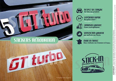 STICK-IN Kit Renovation Monogramme GT TURBO Autocollants Stickers 5 R5 GTT Repair