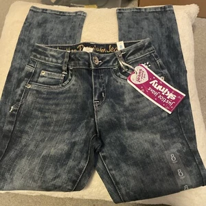 Justice Premium Jeans Girls Denim Blue Jean Skinny Sz 8R Simply low 5 Pockets - Picture 1 of 6