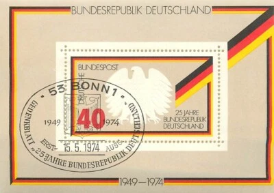 4. Germany 1974 The 25th Anniversary of the Federal Republic back see photo 2 - Image 1 of 2