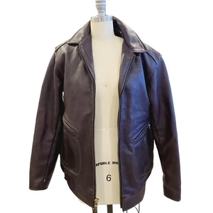 Vintage VANSON braune Leder Biker Jacke Made in USA Top Zustand Herren Gr. 40 - Bild 1 von 11