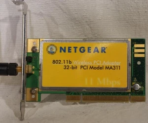 Netgear wireless destop network pci card, 11mbps, w/driver CD, working pull - Picture 1 of 6