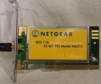 Netgear wireless destop network pci card, 11mbps, w/driver CD, working pull - Image 1 of 4