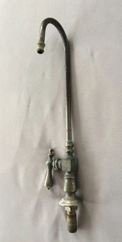 Antique Nickel Brass  Gooseneck Old Vtg Fullers  L. Wolff Sink Faucet 161-18J Cover