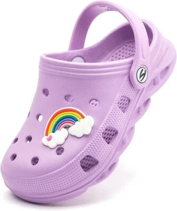 Purple Toddler Clogs: Slip-On Beach Sandals for Kids (Size 4) - Picture 1 of 6