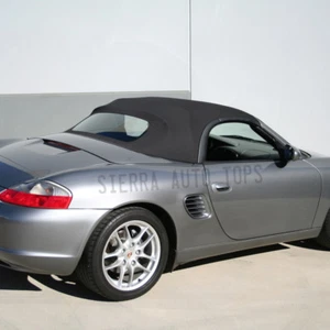 Porsche Boxster Convertible Top 03-04 in Black German Cloth with Glass Window - Picture 1 of 7