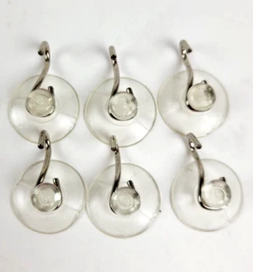 Mini ganchos de almacenamiento para colgar ventosas de 3/4" paquete de 6, máximo 1/2 lb. Capacidad de peso - Imagen 1 de 6