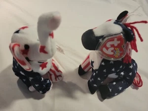 Lefty and Righty Political 2000 Ty Beanie Baby, MCWT. Venduti insieme. Proteggi etichette - Foto 1 di 15